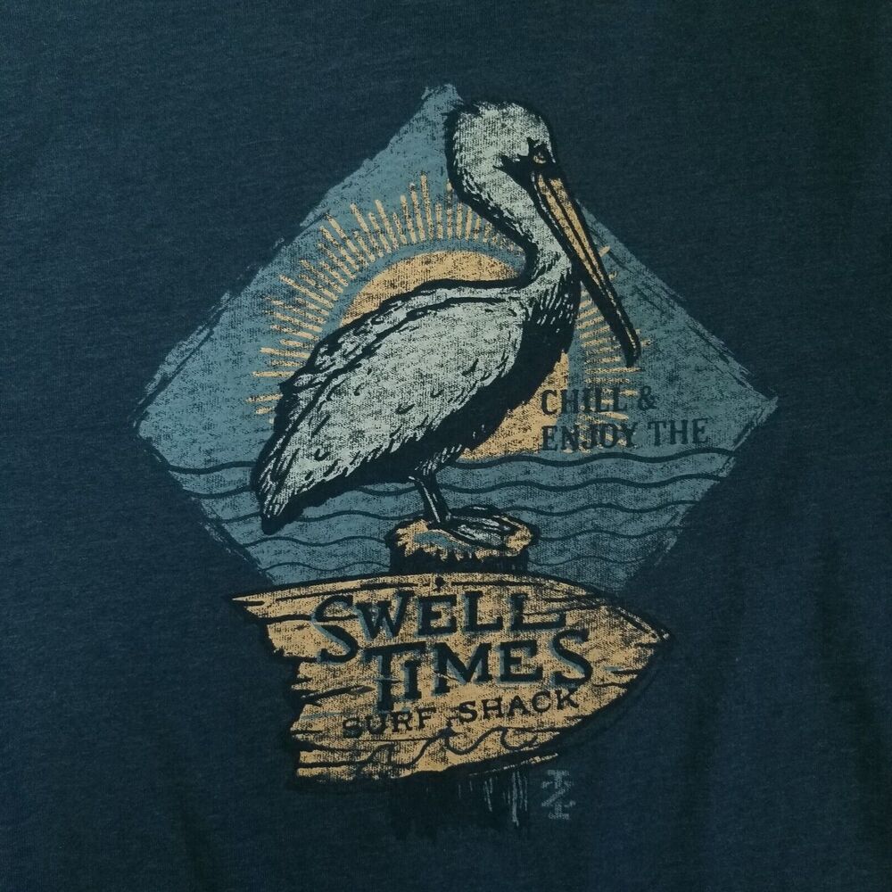 IZOD Saltwater Tshirt Unisex Small Blue SWELL TIMES SURF SHACK Beach Surfing
